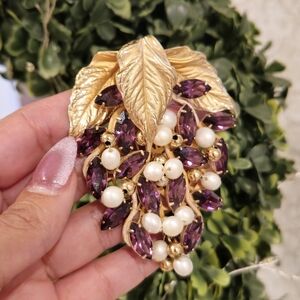 NAPIER Unsigned 1953 Frosted Leaves Pendant/Brooche.